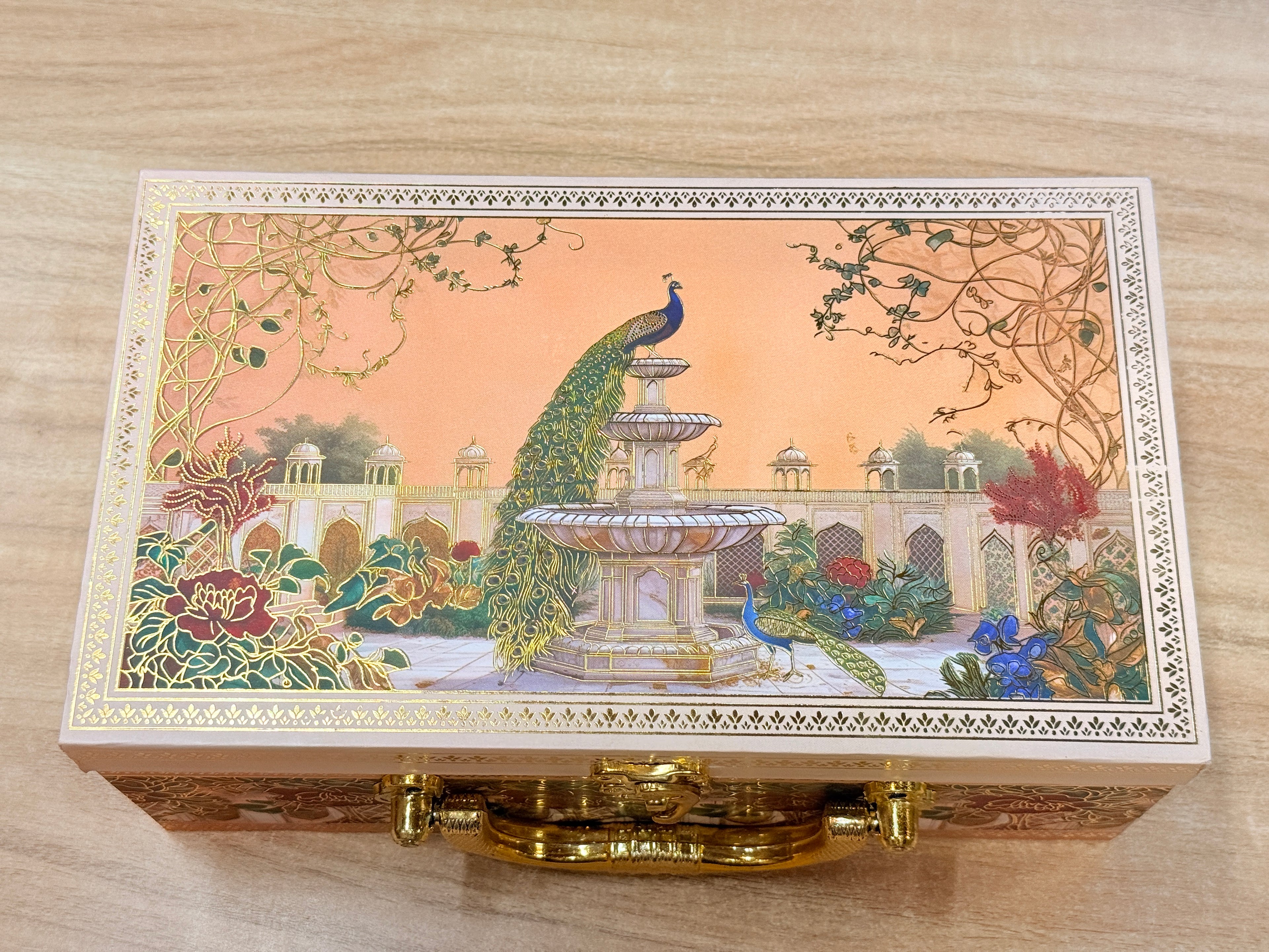 2 Jar Pink Peacock MGI Print Royal Floral Edition Gift Box