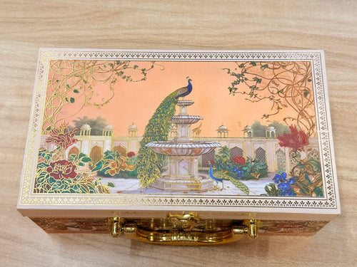 2 Jar Pink Peacock MGI Print Royal Floral Edition Gift Box
