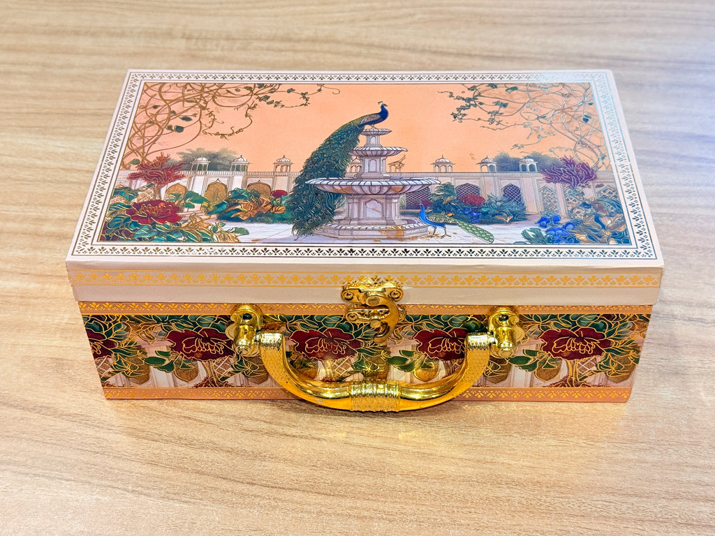 2 Jar Pink Peacock MGI Print Royal Floral Edition Gift Box