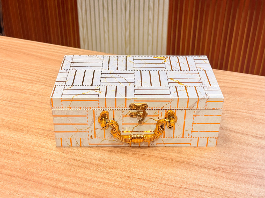 2 Jars White Line Foil Hamper Gift Box