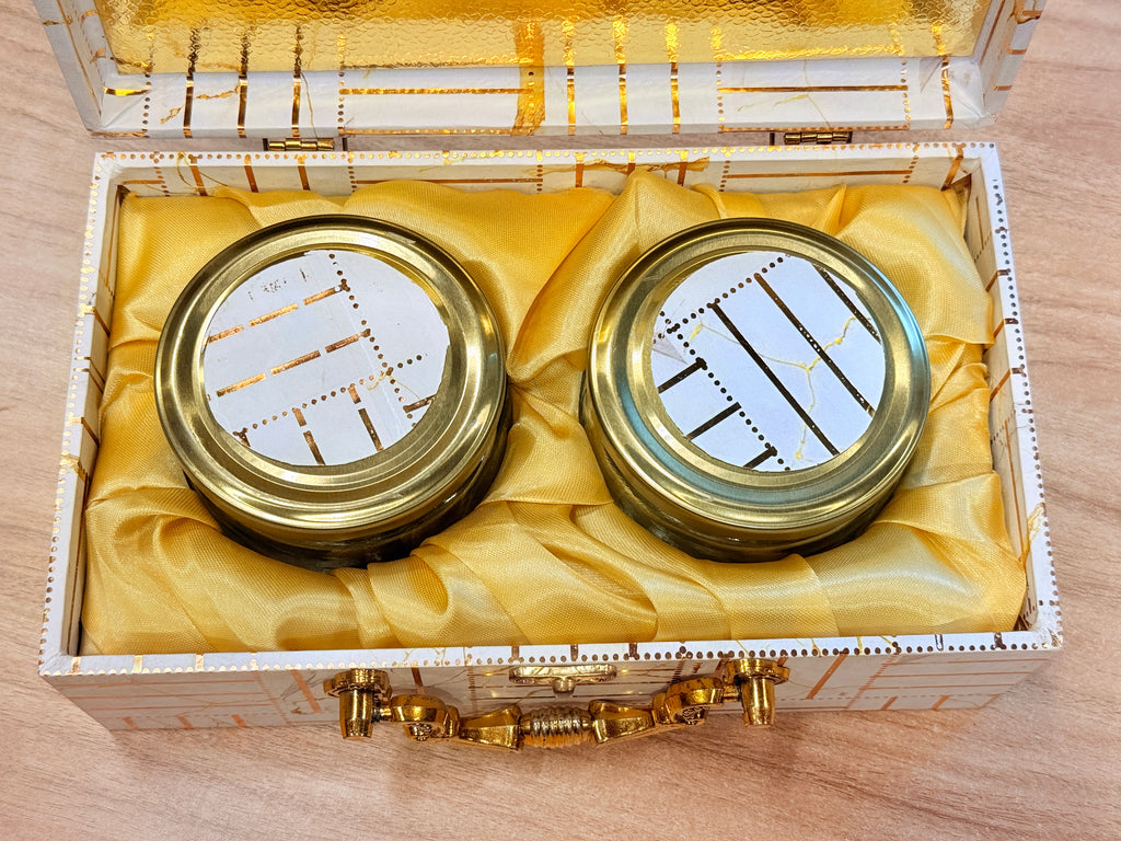 2 Jars White Line Foil Hamper Gift Box