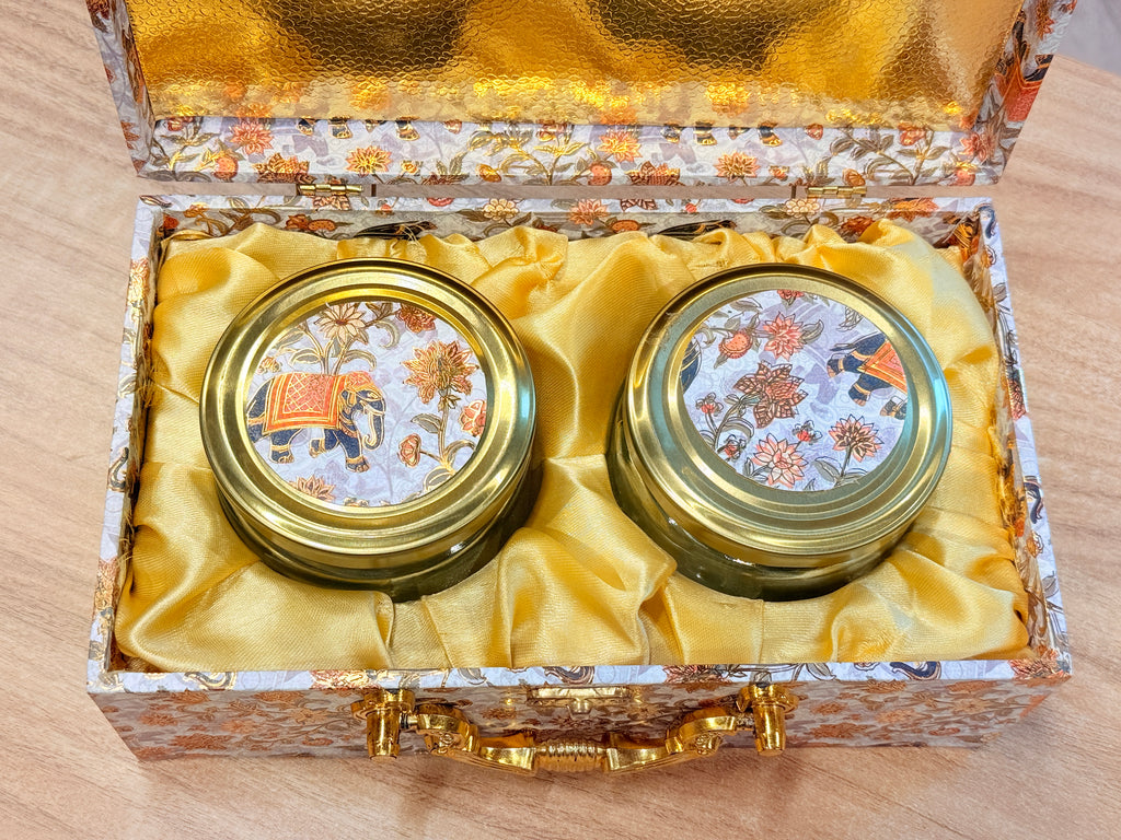 2 Jars Elephant Foil Hamper Gift Box