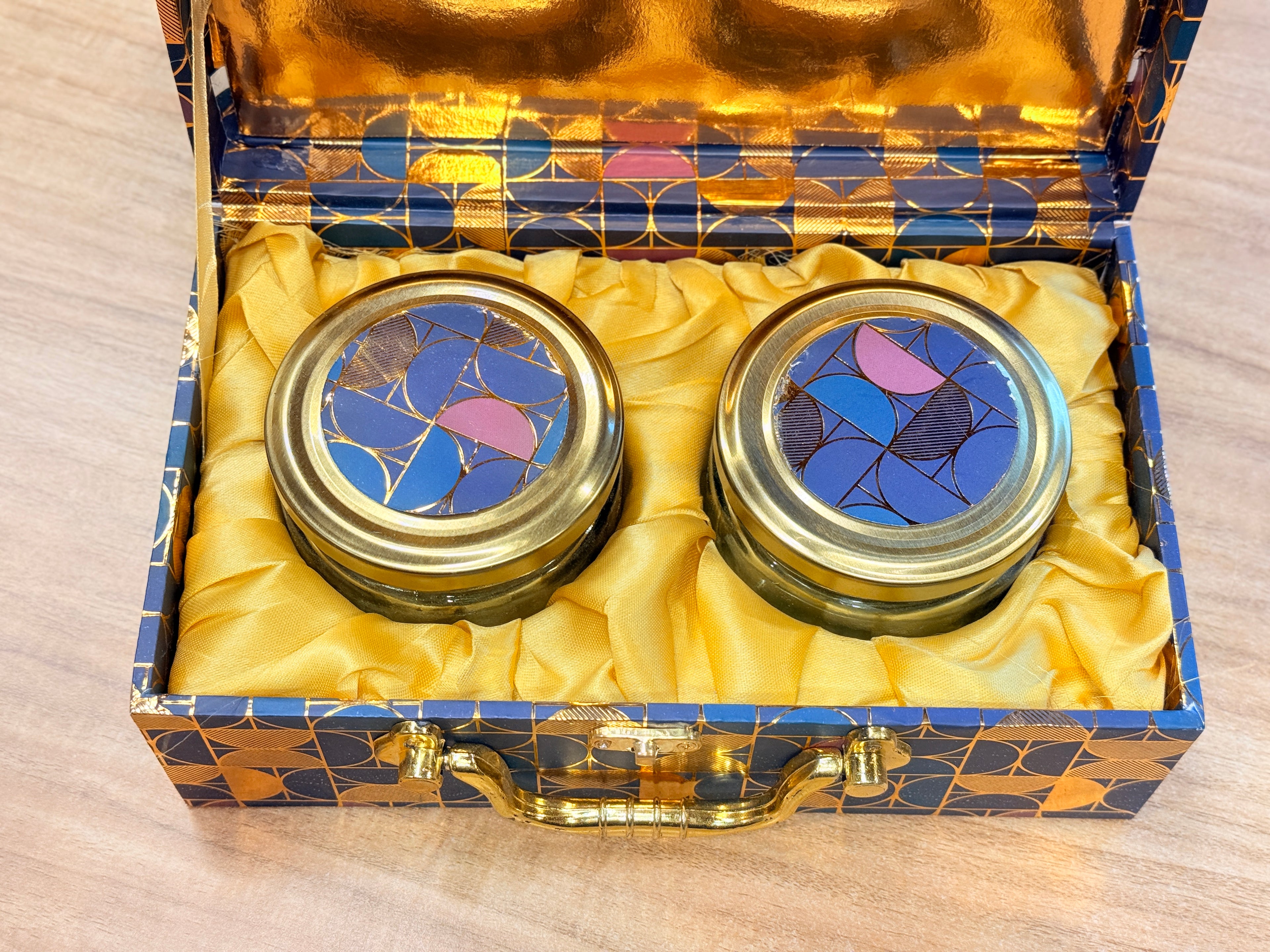 2 Jars Dark Blue Foil Hamper Gift Box