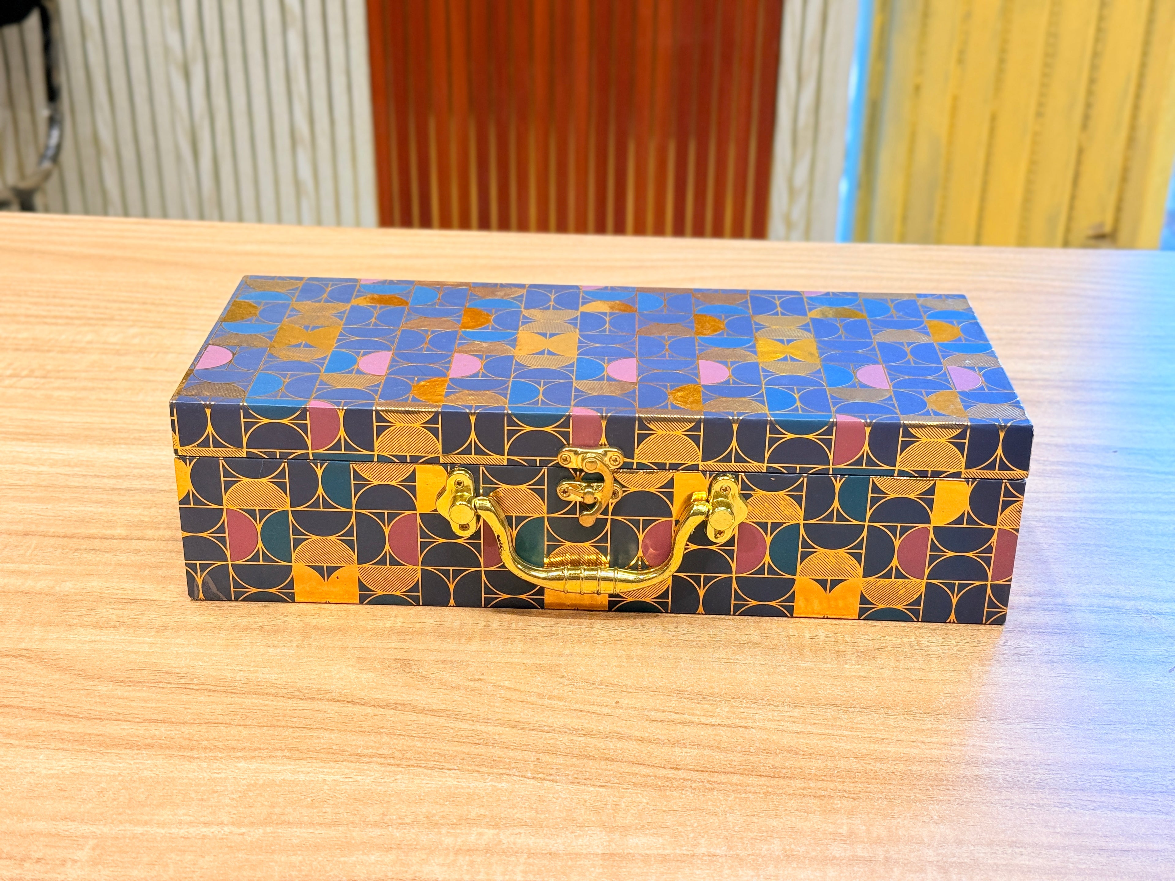 3 JAR Dark Blue Gold FOIL PRINT Royal  Lattice Luxury  GIFT Box