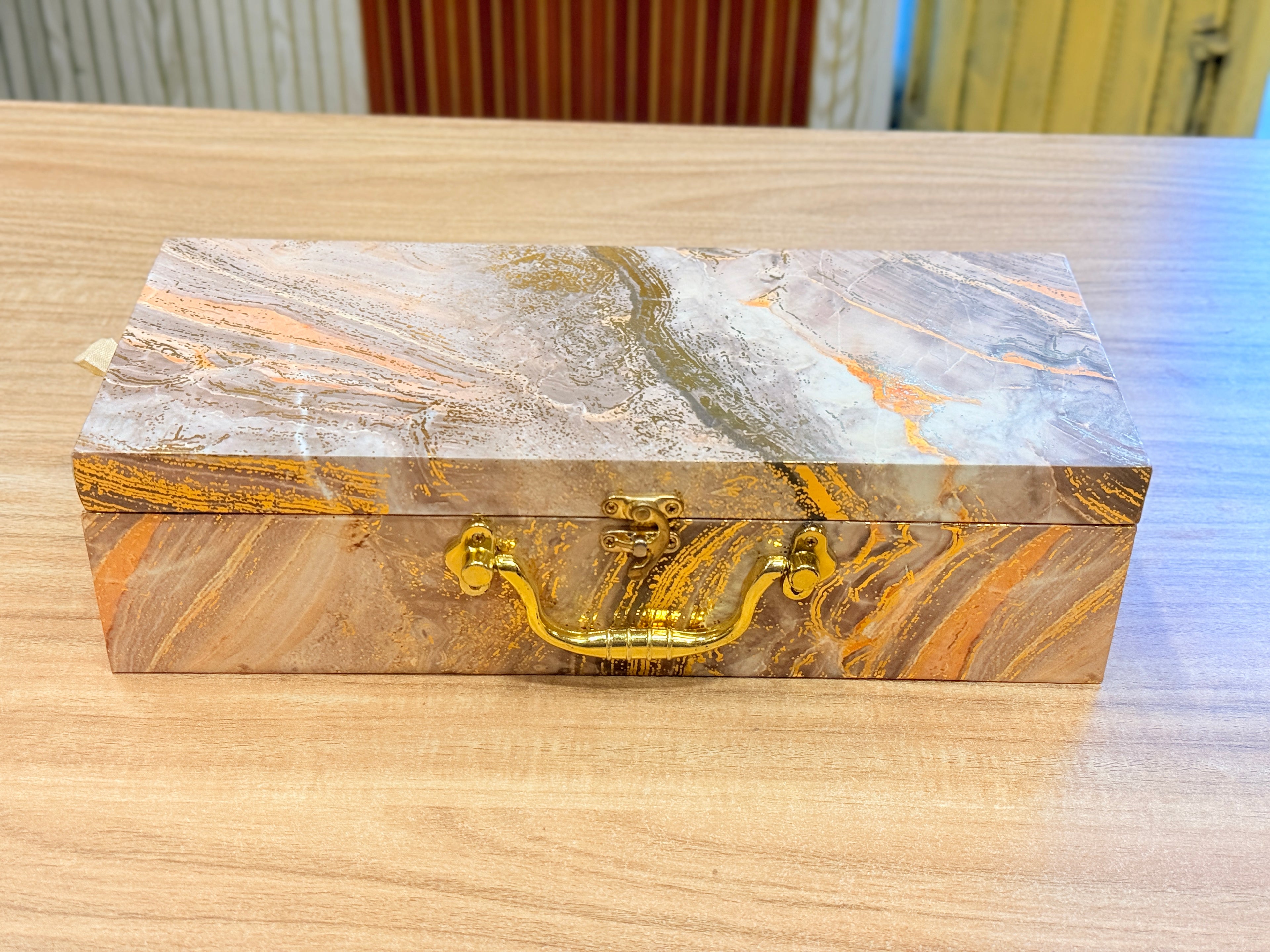 3 JAR Green Foil Print Heritage Hamper Box