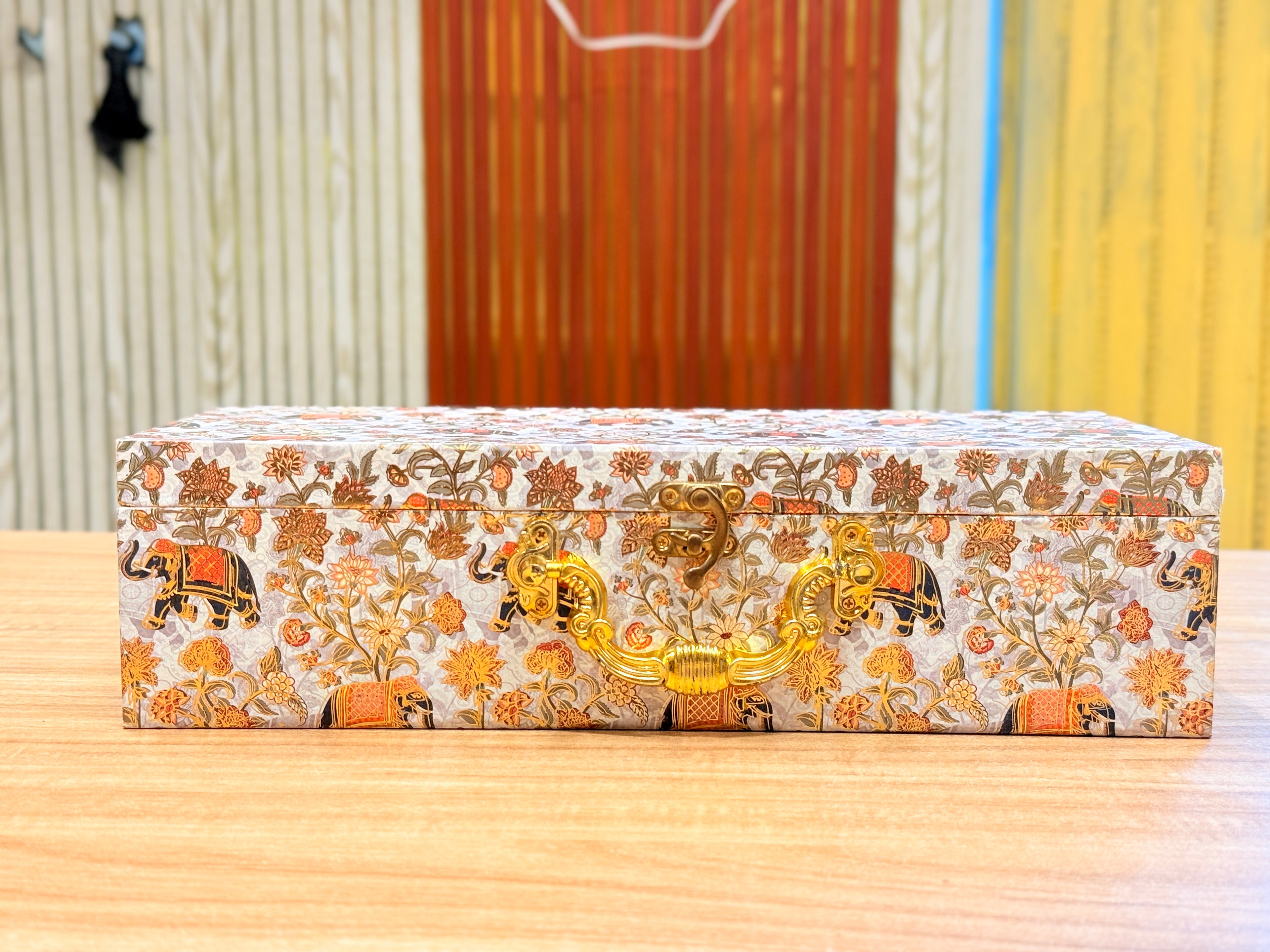 3 JAR Royal Elephant FOIL PRINT Heritage Hamper Box
