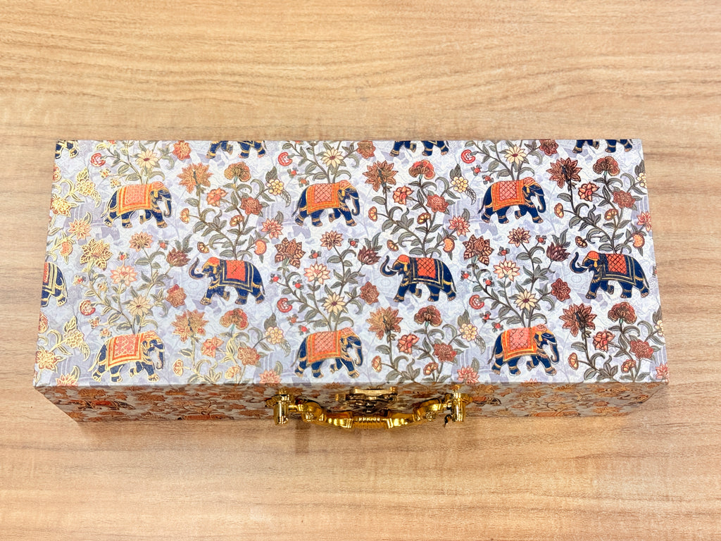 3 JAR Royal Elephant FOIL PRINT Heritage Hamper Box