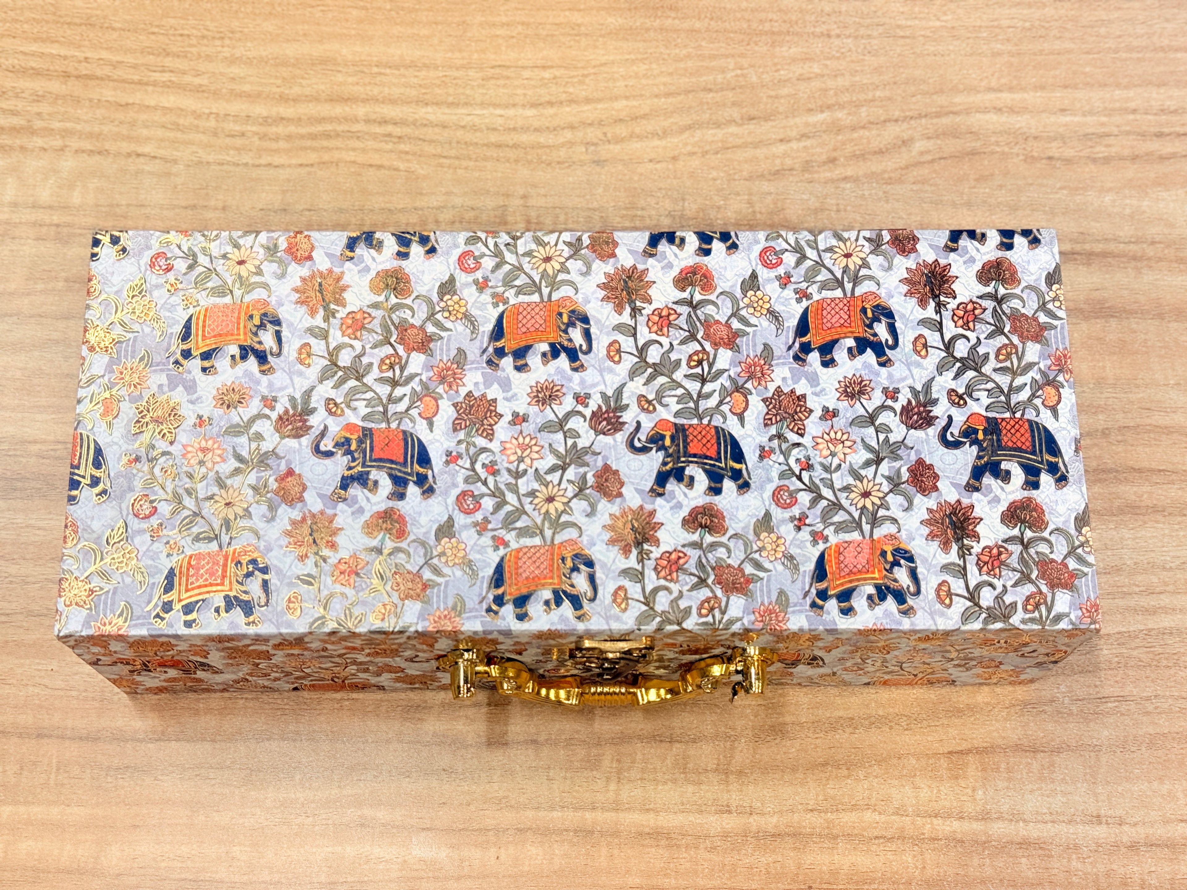 3 JAR Royal Elephant FOIL PRINT Heritage Hamper Box