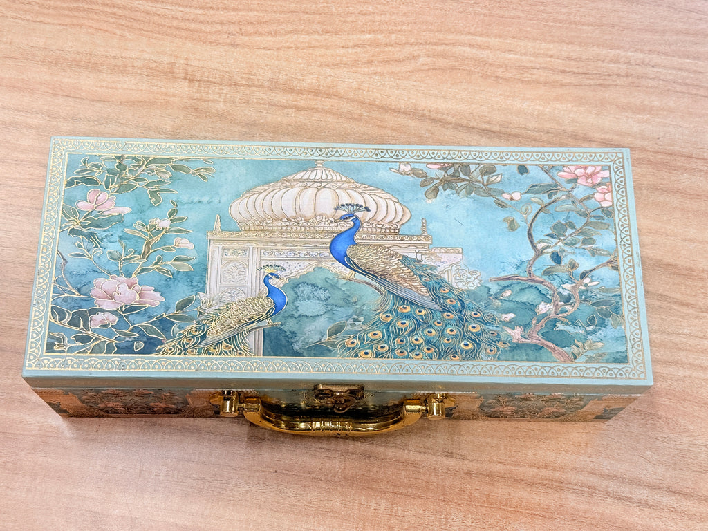 3 JAR Green Double Peacock MGI Royal Heritage PRINT GIFT BOX