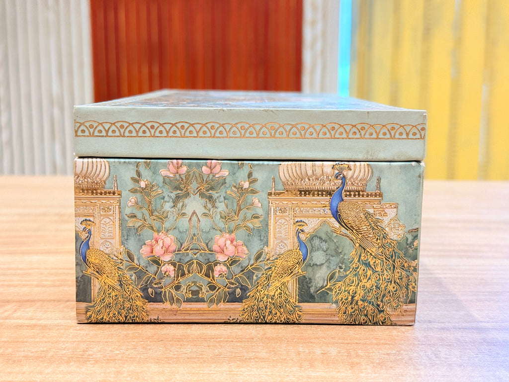 3 JAR Green Double Peacock MGI Royal Heritage PRINT GIFT BOX