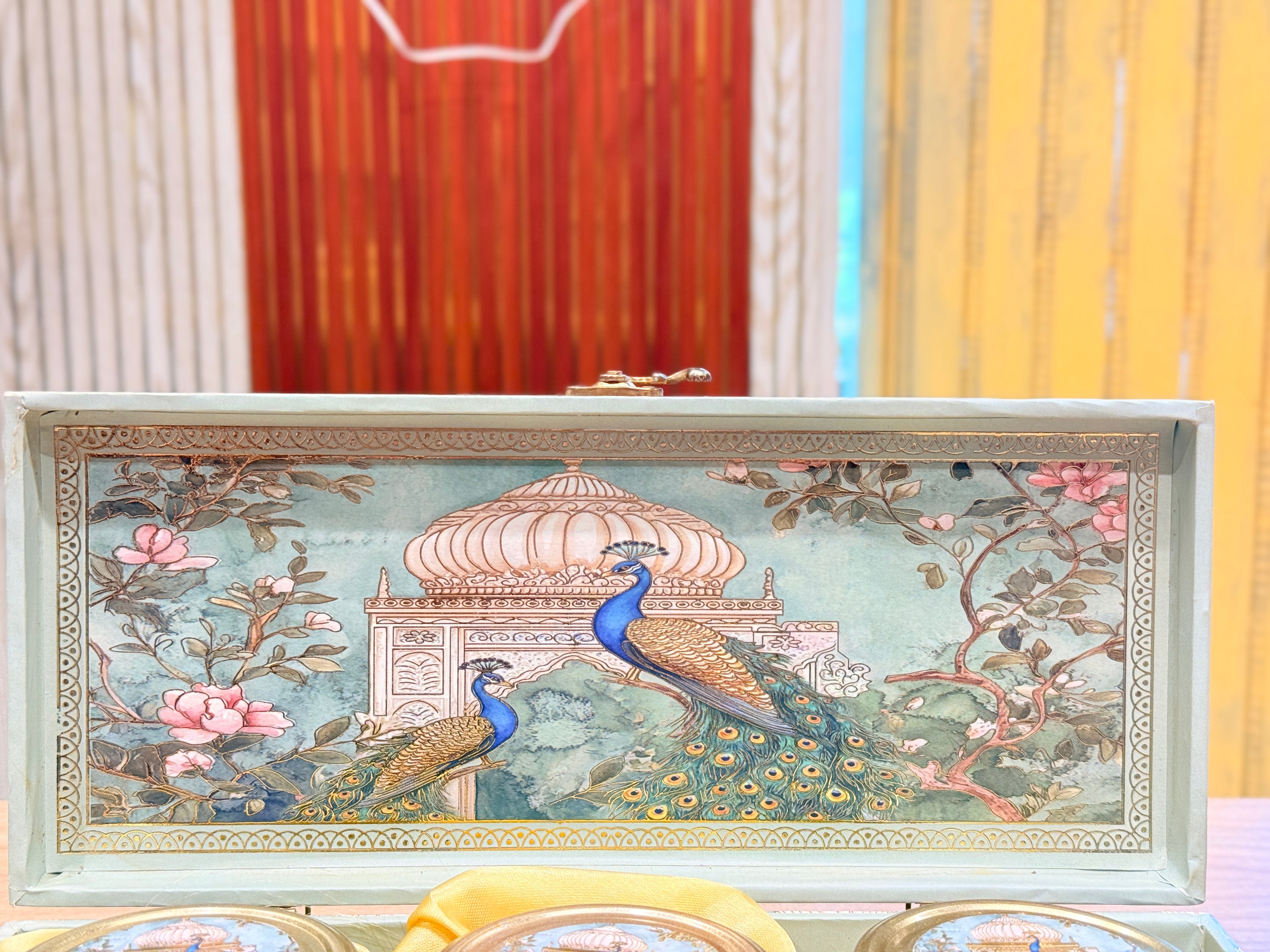 3 JAR Green Double Peacock MGI Royal Heritage PRINT GIFT BOX