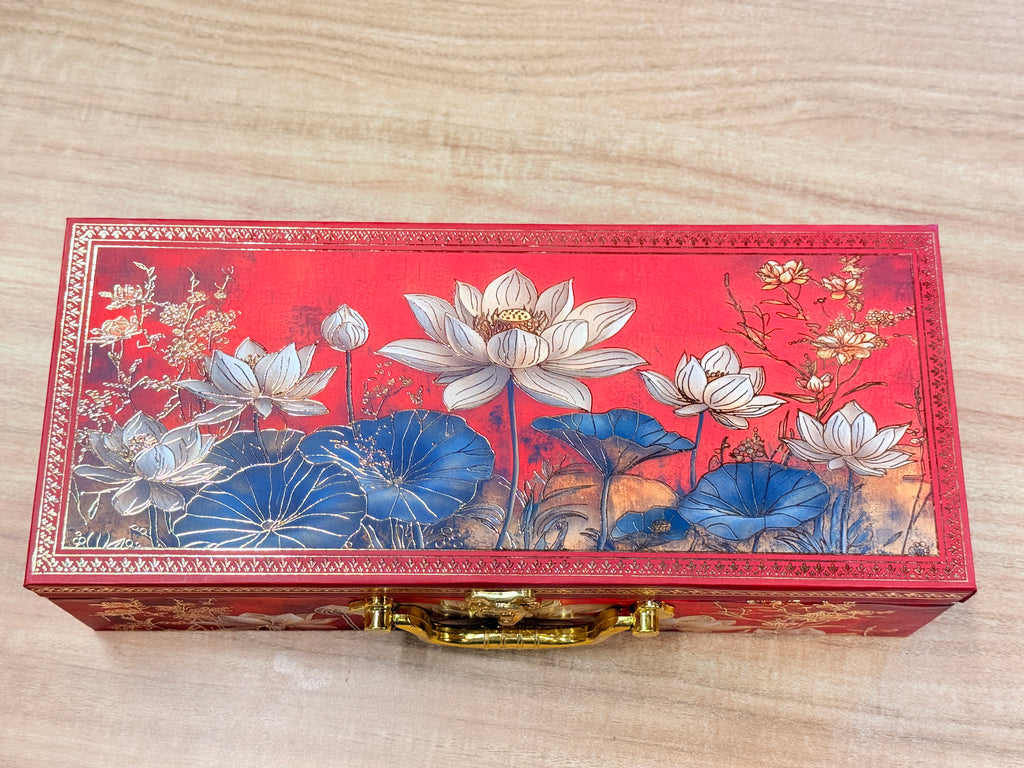 3 JAR Lotus Red MGI Royal Heritage PRINT GIFT BOX