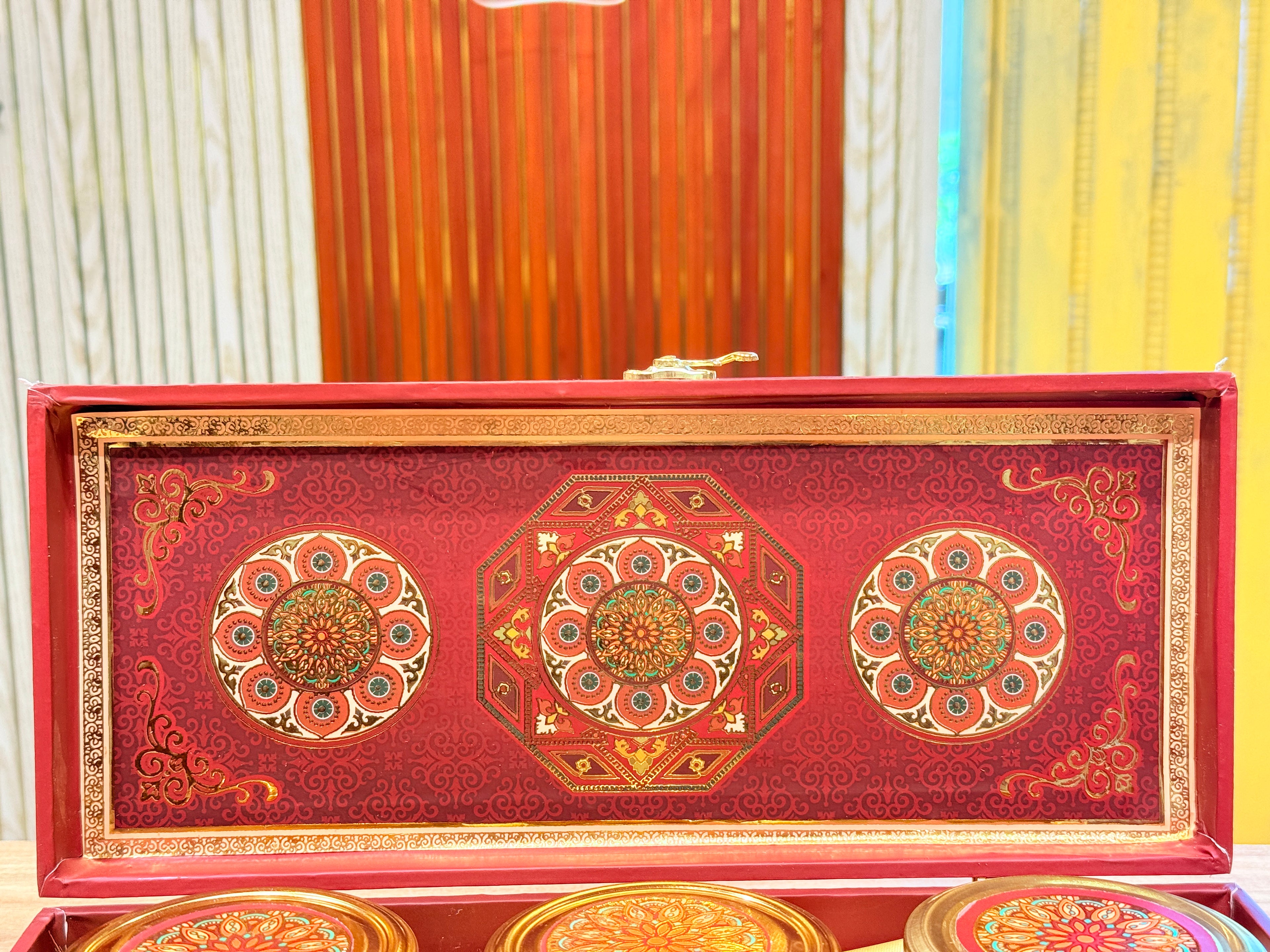3 JAR MAROON MGI Royal Heritage PRINT GIFT BOX