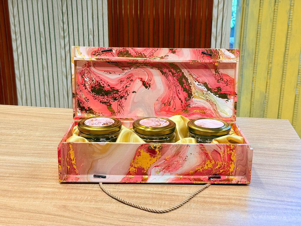3 Jar Pink Carry Bag Style  Box