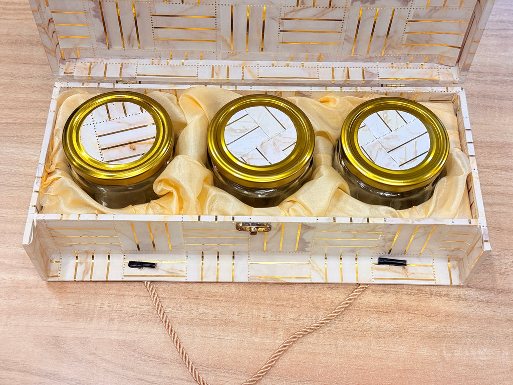 3 Jar white line Carry Bag Style  Box