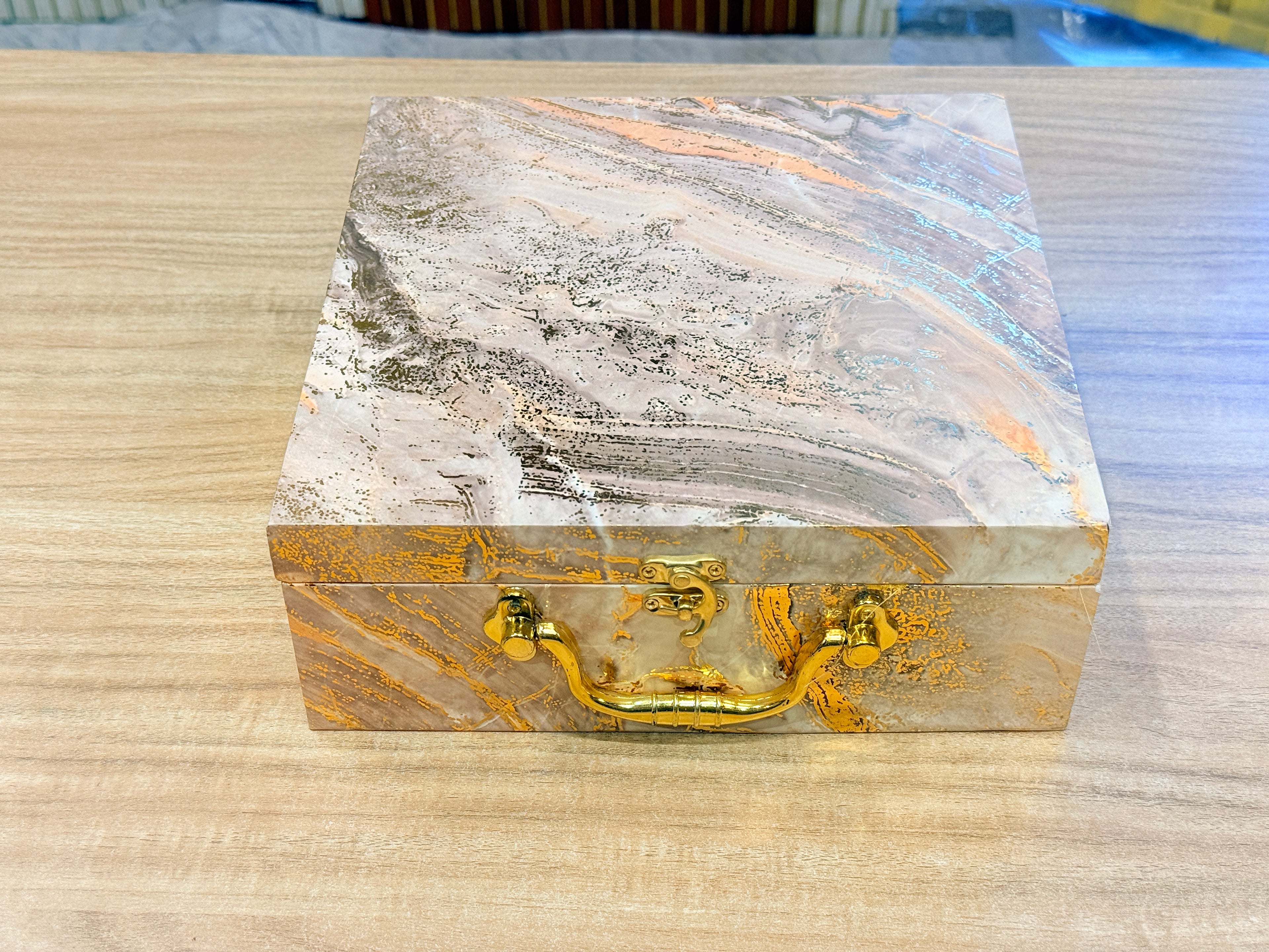 4 JAR GREEN Marble Foil Luxury Hamper Box