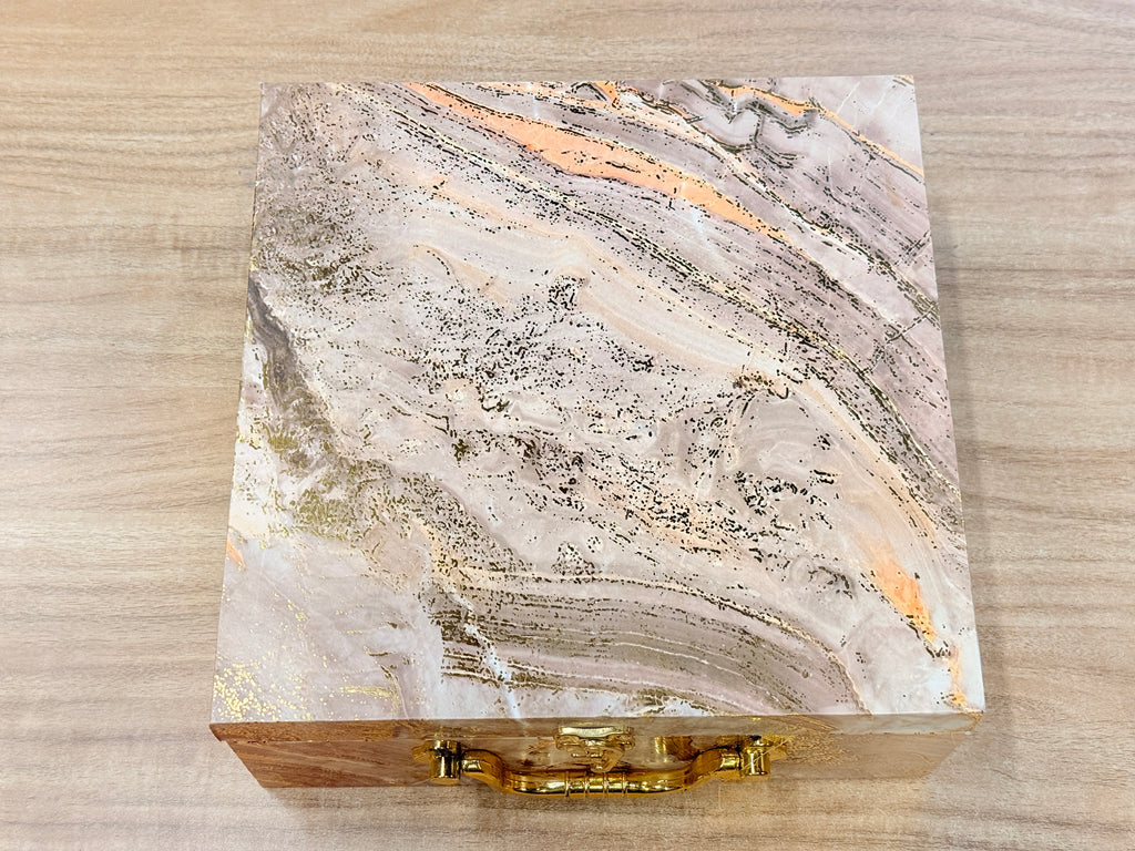 4 JAR GREEN Marble Foil Luxury Hamper Box