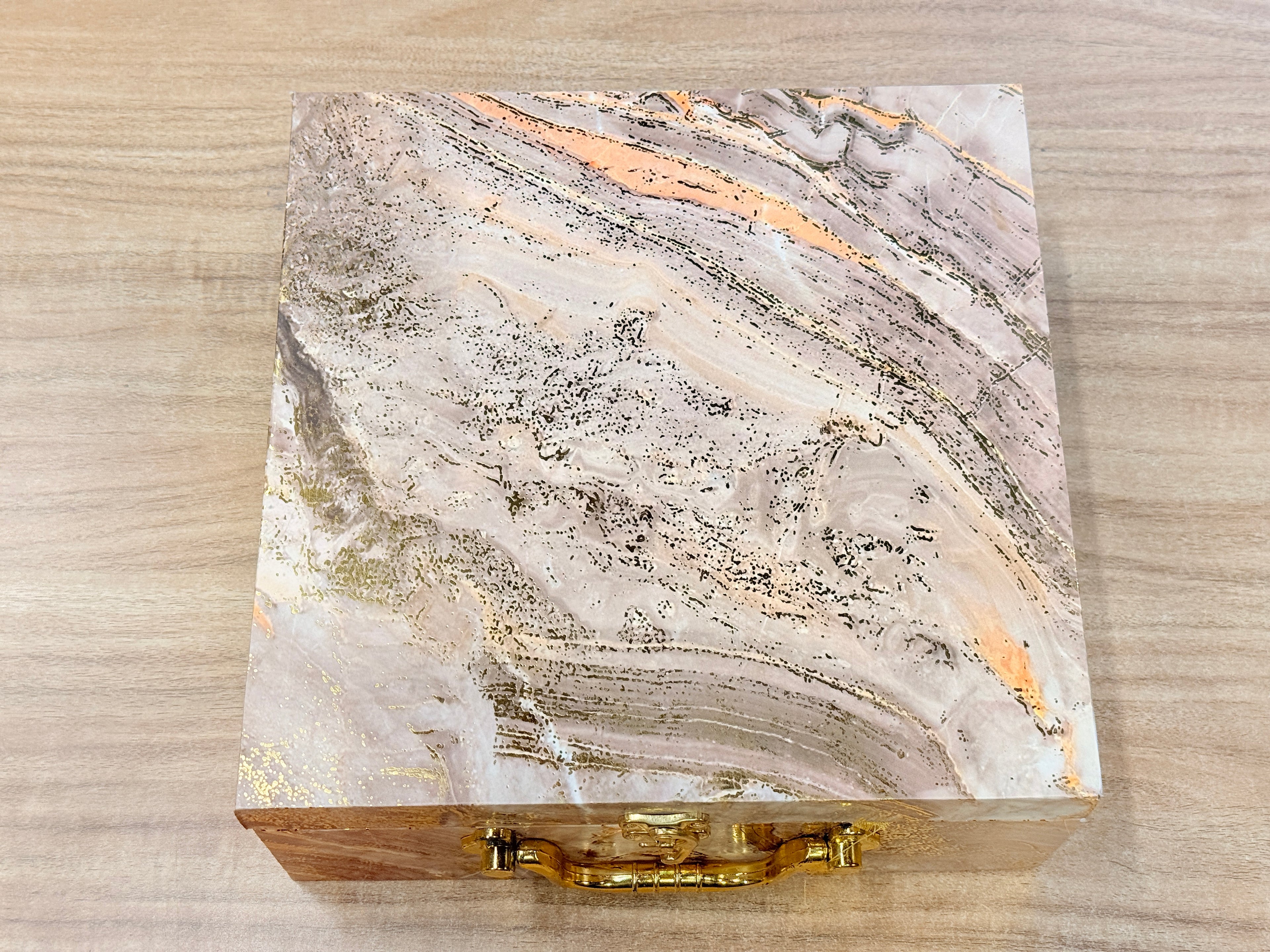 4 JAR GREEN Marble Foil Luxury Hamper Box