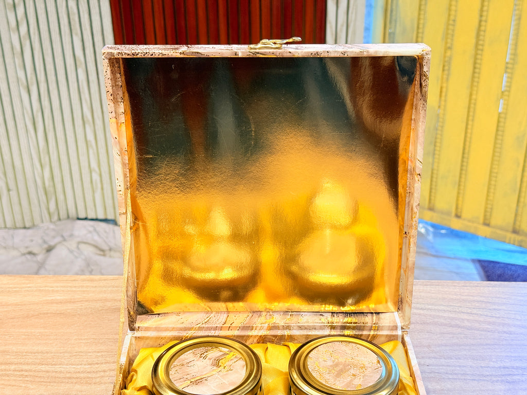 4 JAR GREEN Marble Foil Luxury Hamper Box