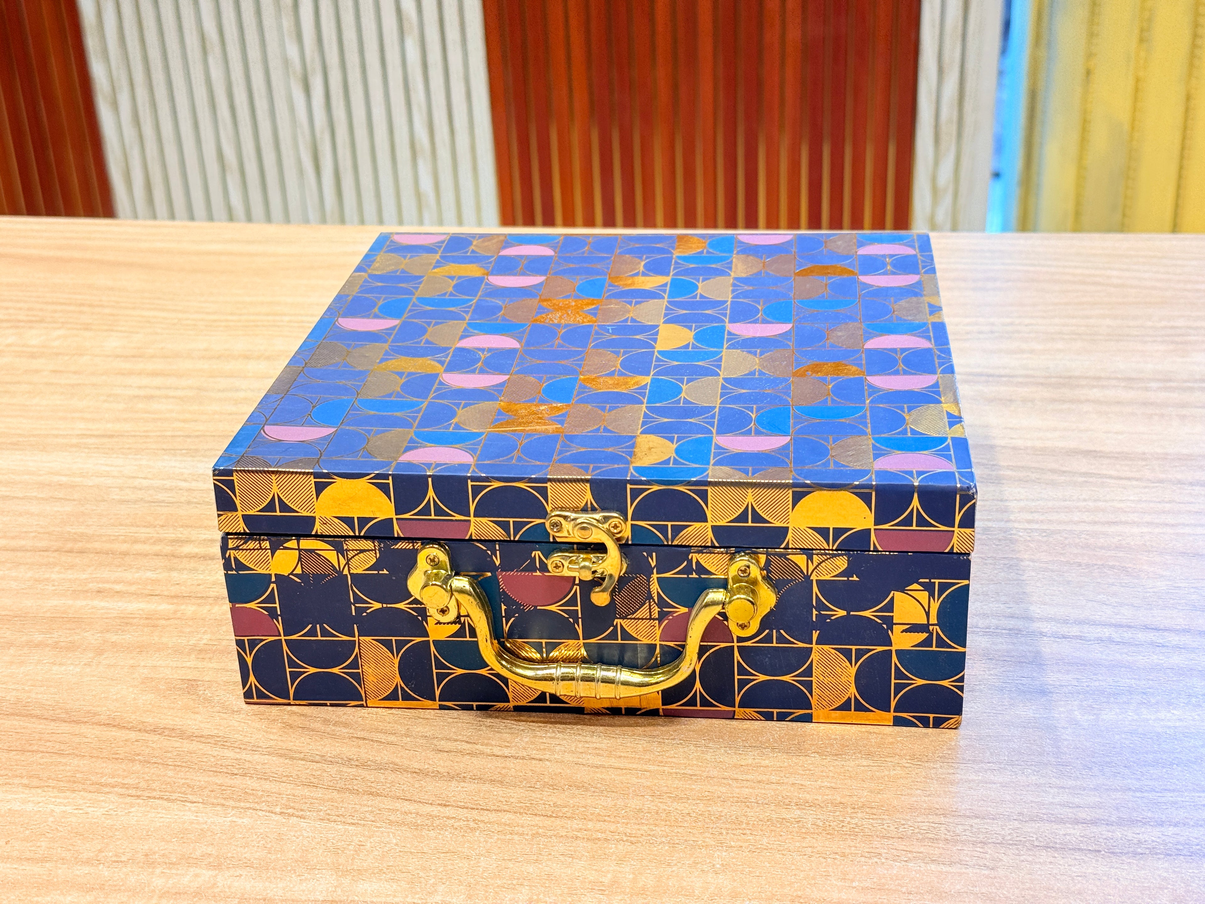 4 JAR Dark Blue Gold FOIL PRINT Royal  Lattice Luxury  GIFT Box