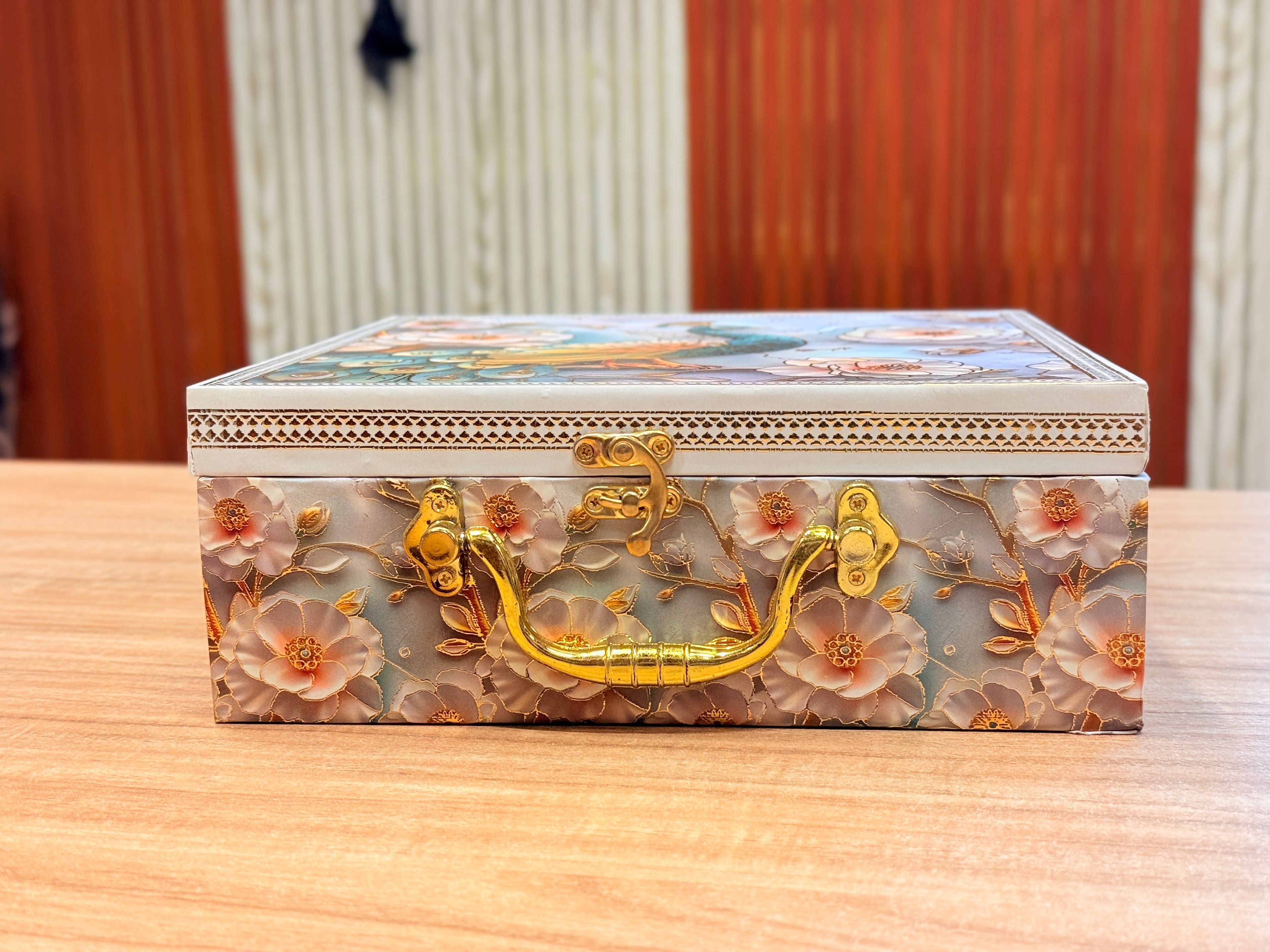 4 Jar Single Peacock Floral Green Heritage Hamper Box