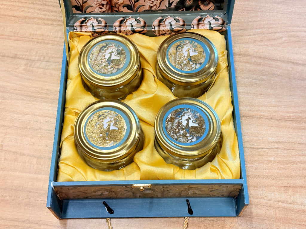 4 JAR GREEN PEACOCK CARRY BAG STYLE MGI BOX Royal Peacock