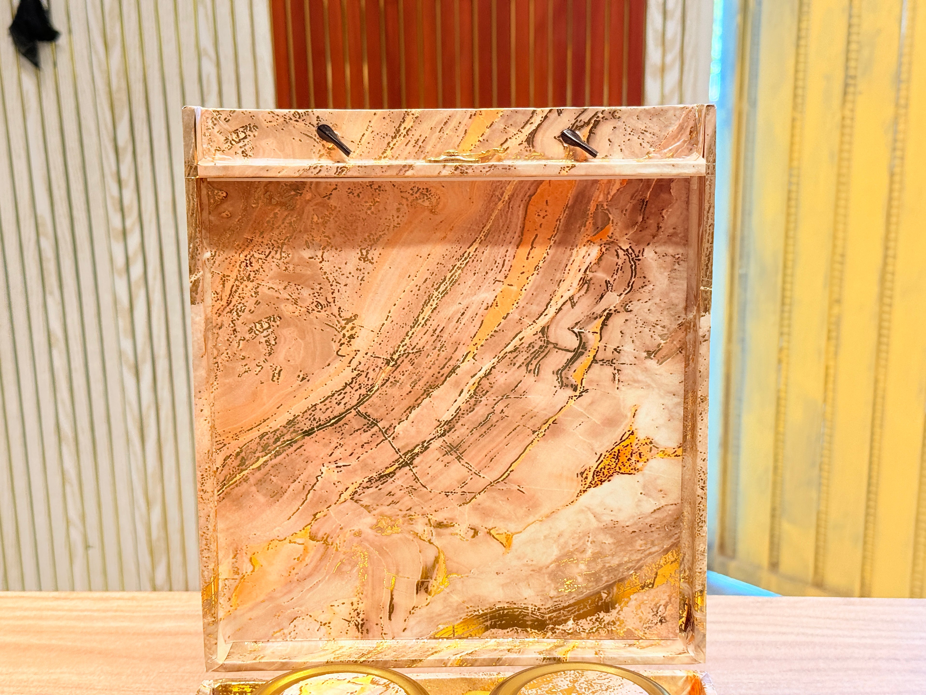 4 Jar Green Foil Carry Bag Luxury Hamper Box