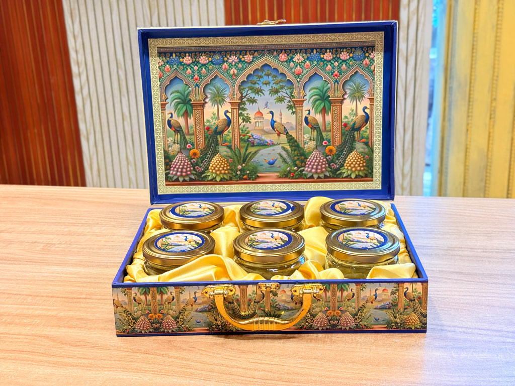 6 Jars BLUE Royal Peacock Premium MGI Hamper Box 🦚
