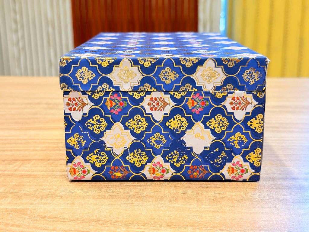 2 Jars Blue White Foil Hamper Gift Box