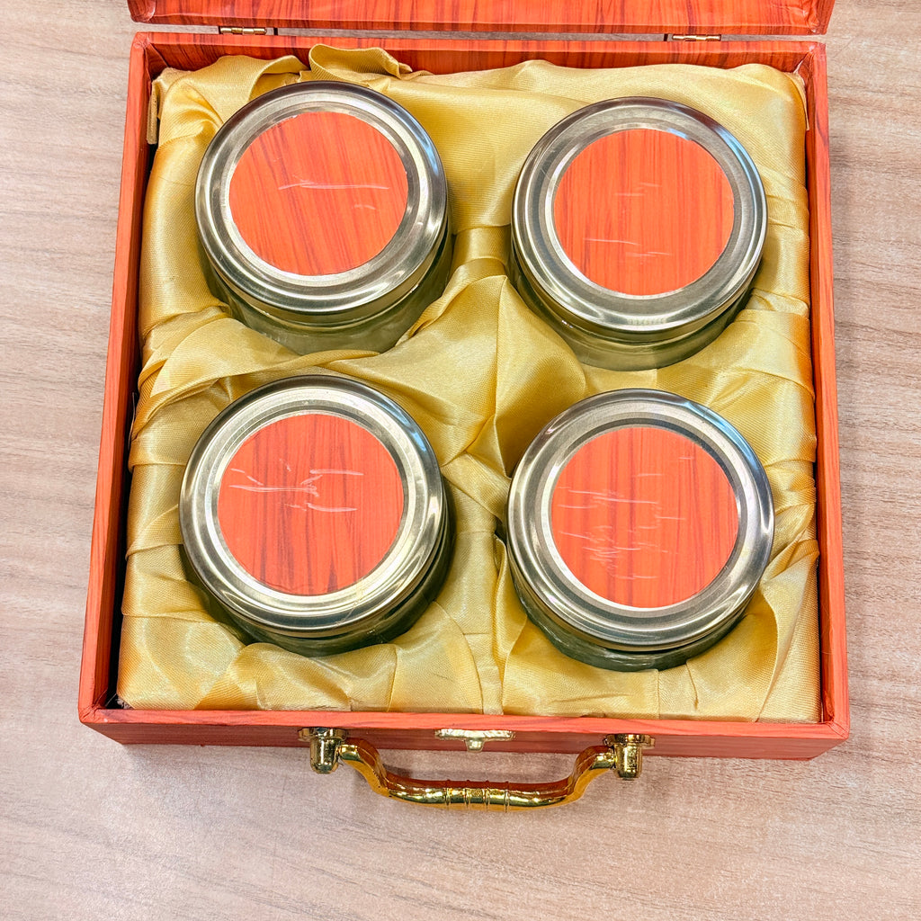4 Jars Royal Peacock Laser-Cut Dry Fruit Hamper Box