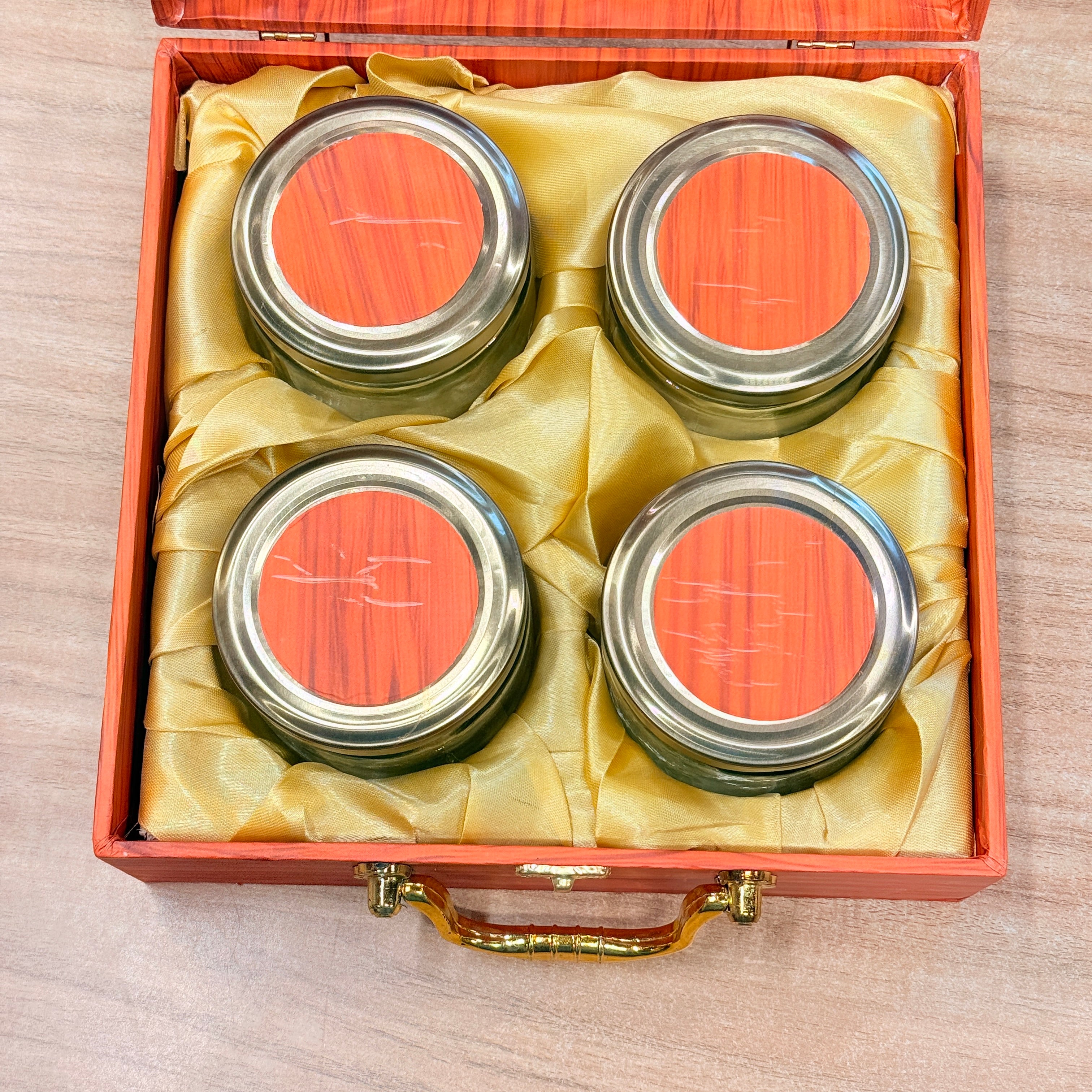 4 Jars Royal Peacock Laser-Cut Dry Fruit Hamper Box