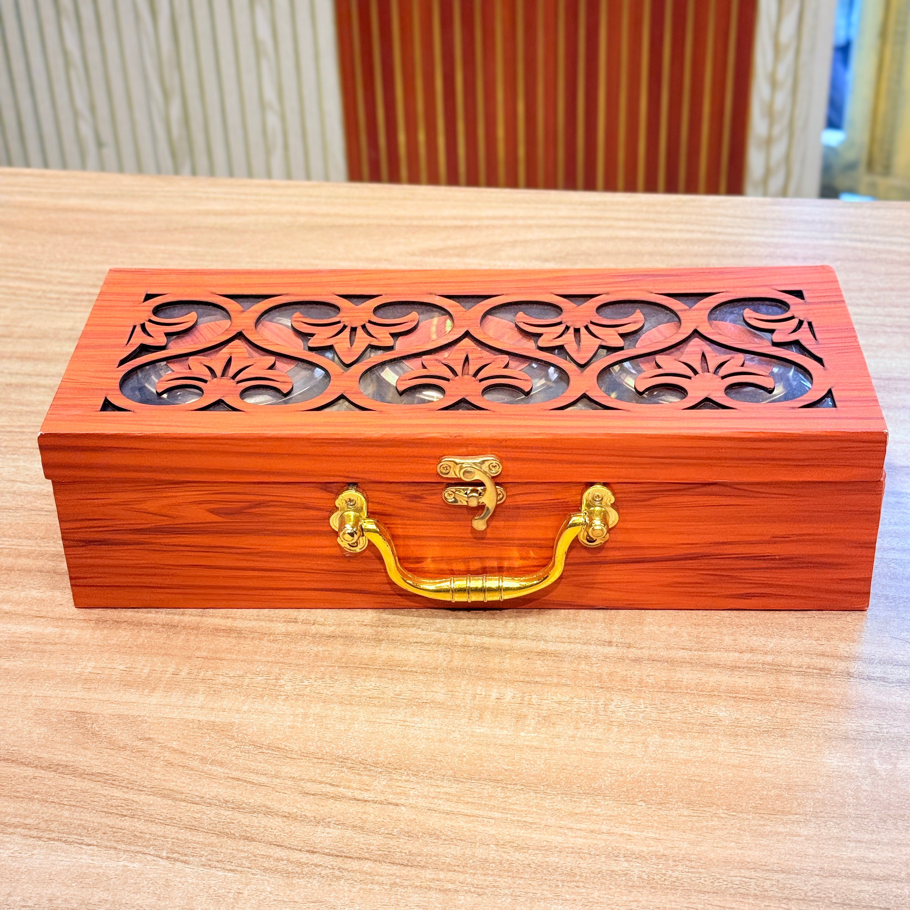 3 Jars Royal Peacock Laser-Cut Dry Fruit Hamper Box