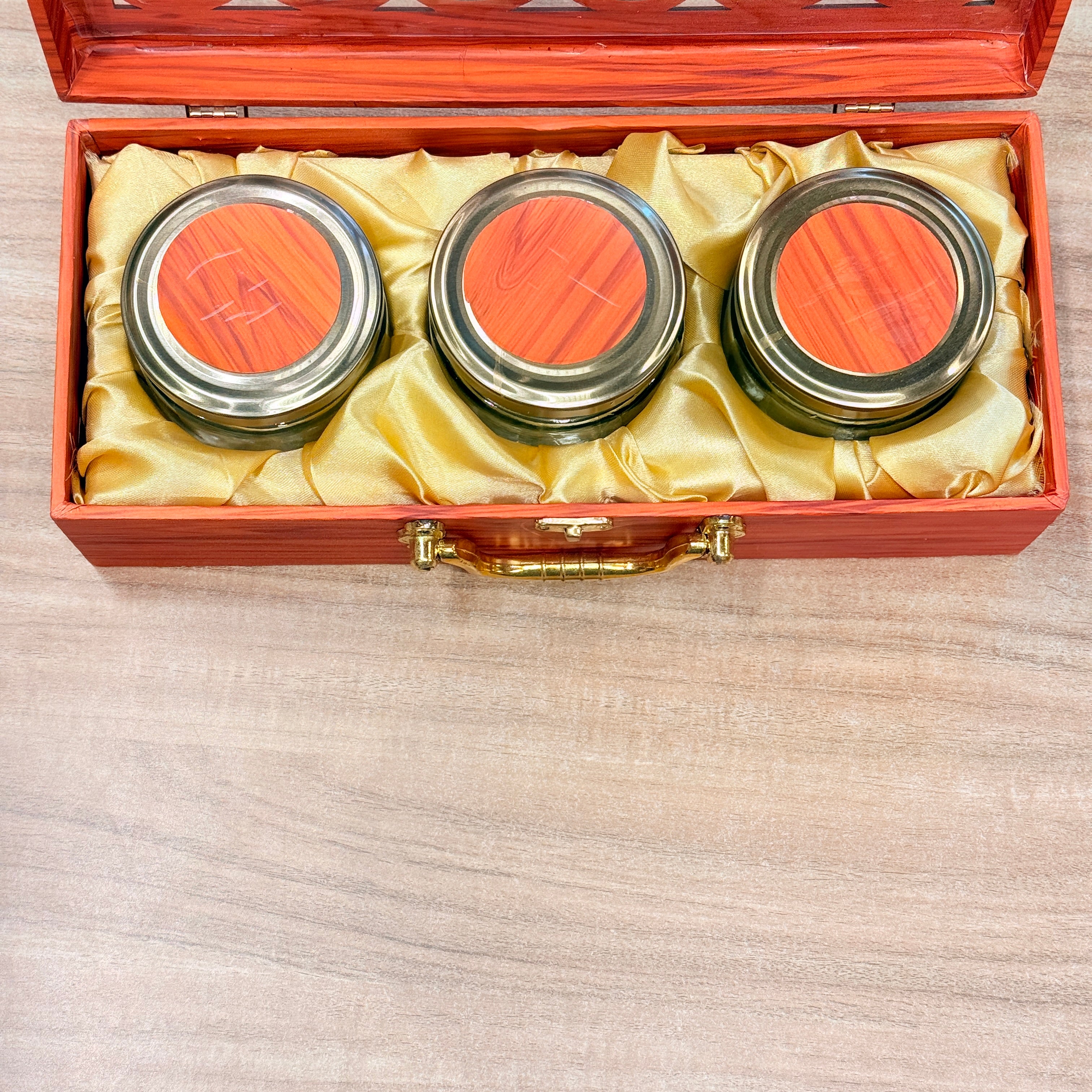 3 Jars Royal Peacock Laser-Cut Dry Fruit Hamper Box
