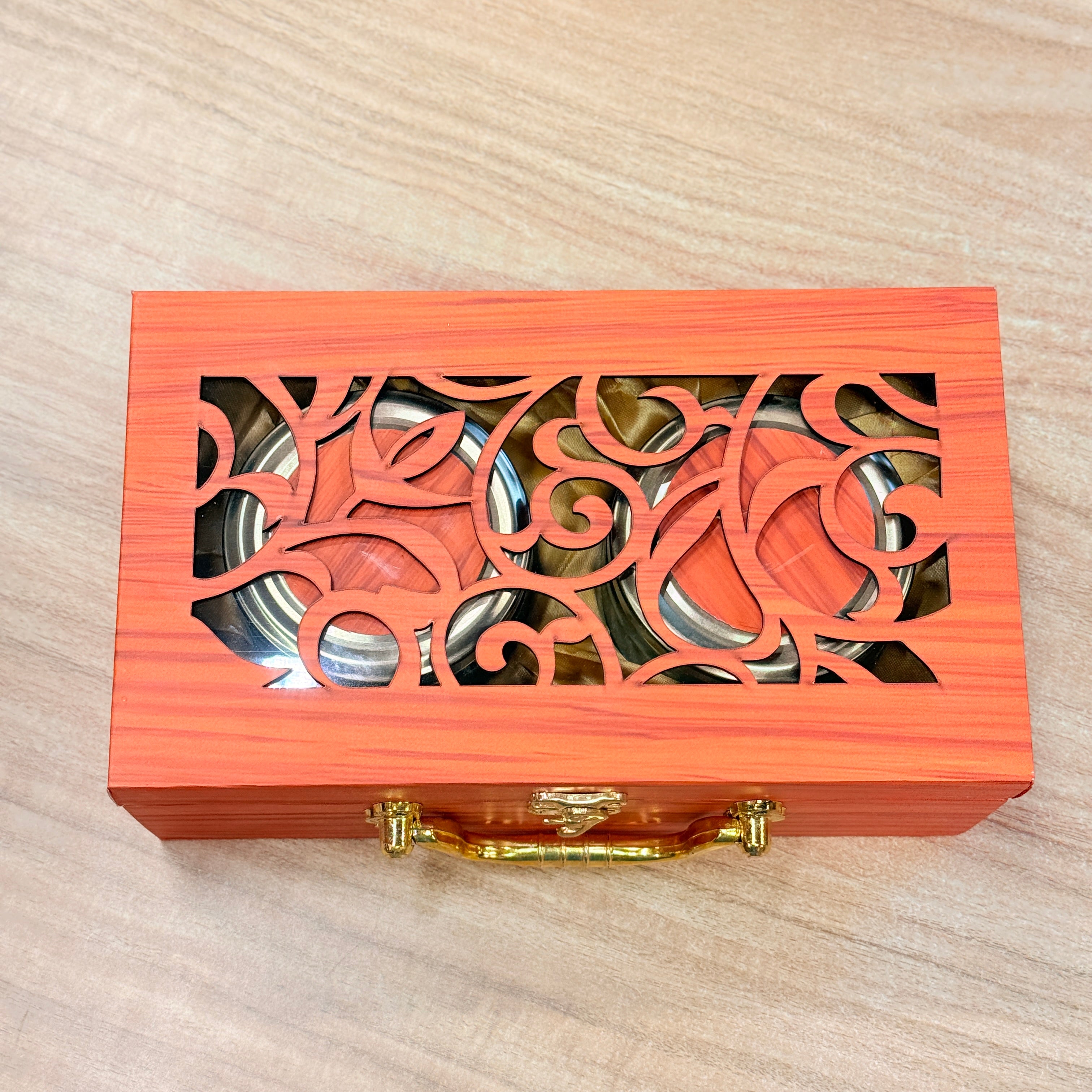 2 Jars Royal Peacock Laser-Cut Dry Fruit Hamper Box