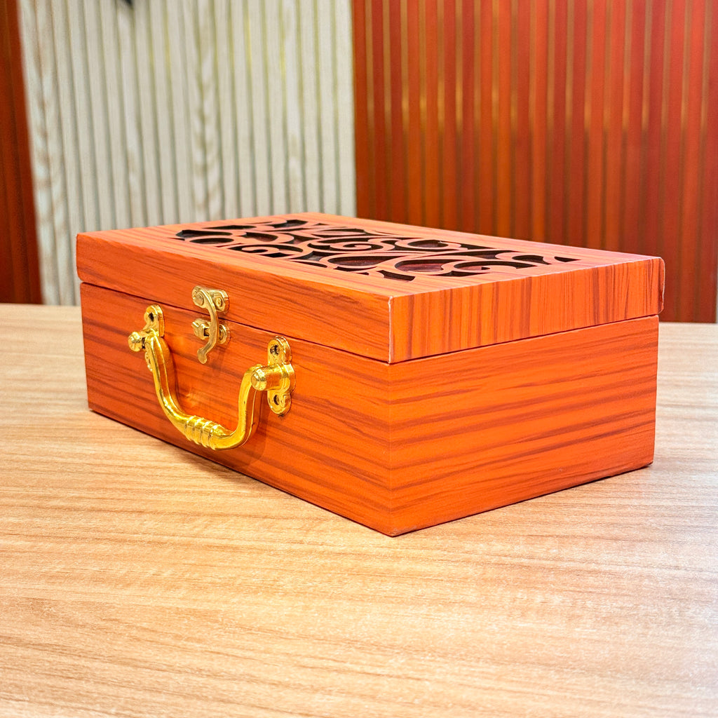 2 Jars Royal Peacock Laser-Cut Dry Fruit Hamper Box