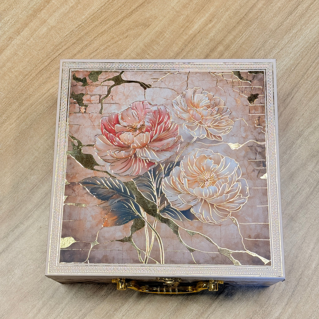 4 Jars Rose MGI Peach Royal Heritage Palace Hamper MDF Box