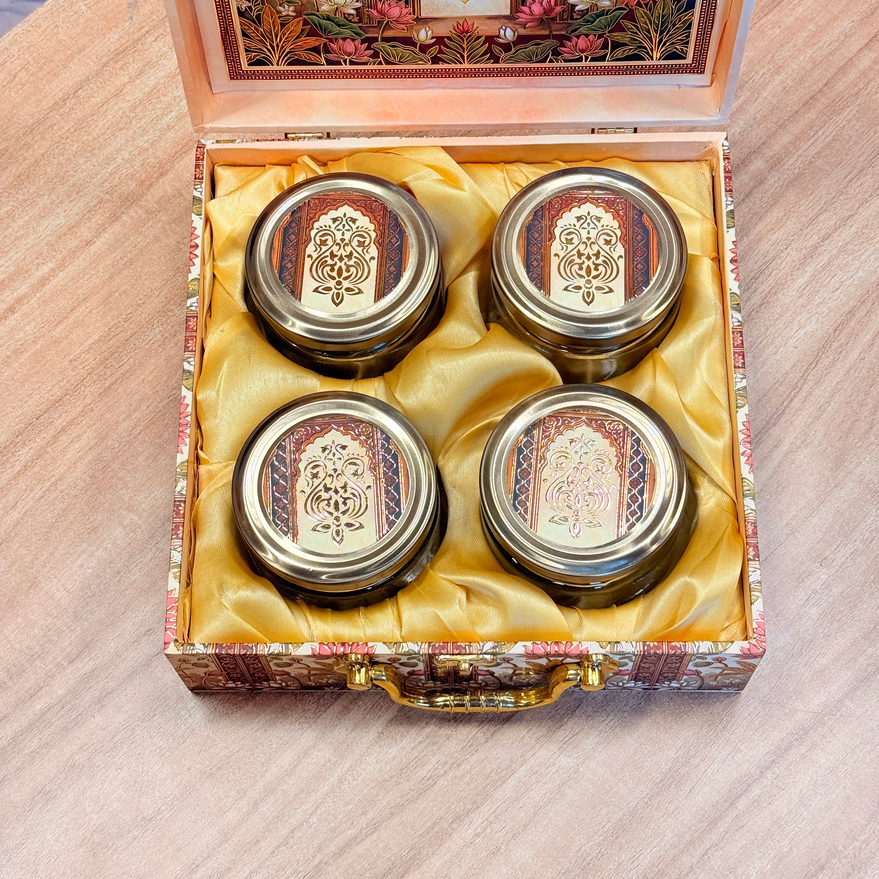 4 Jars Fort Gate Peach MGI Royal Heritage Palace Hamper MDF Box