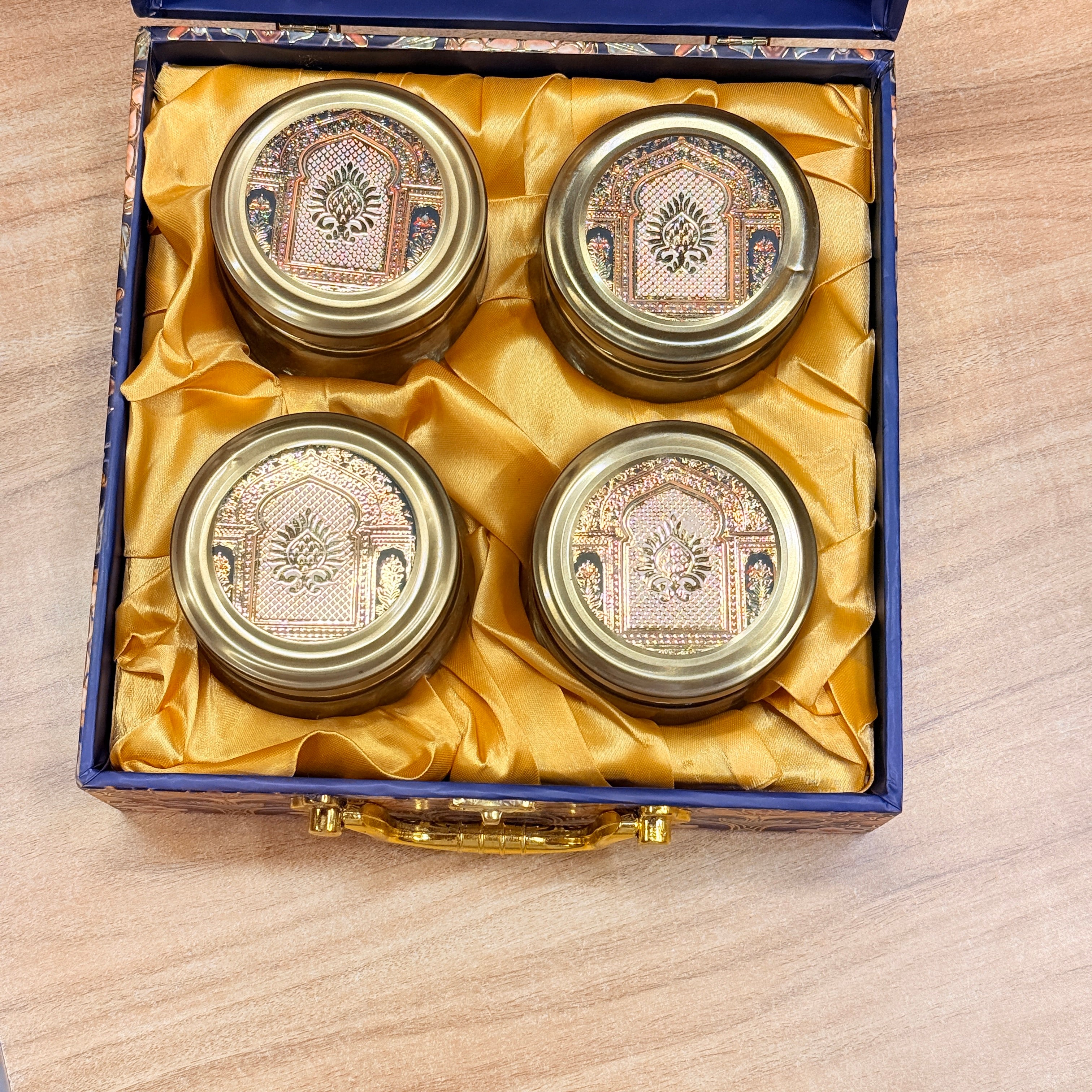 4 Jars Fort Gate Blue MGI Royal Heritage Palace Hamper MDF Box