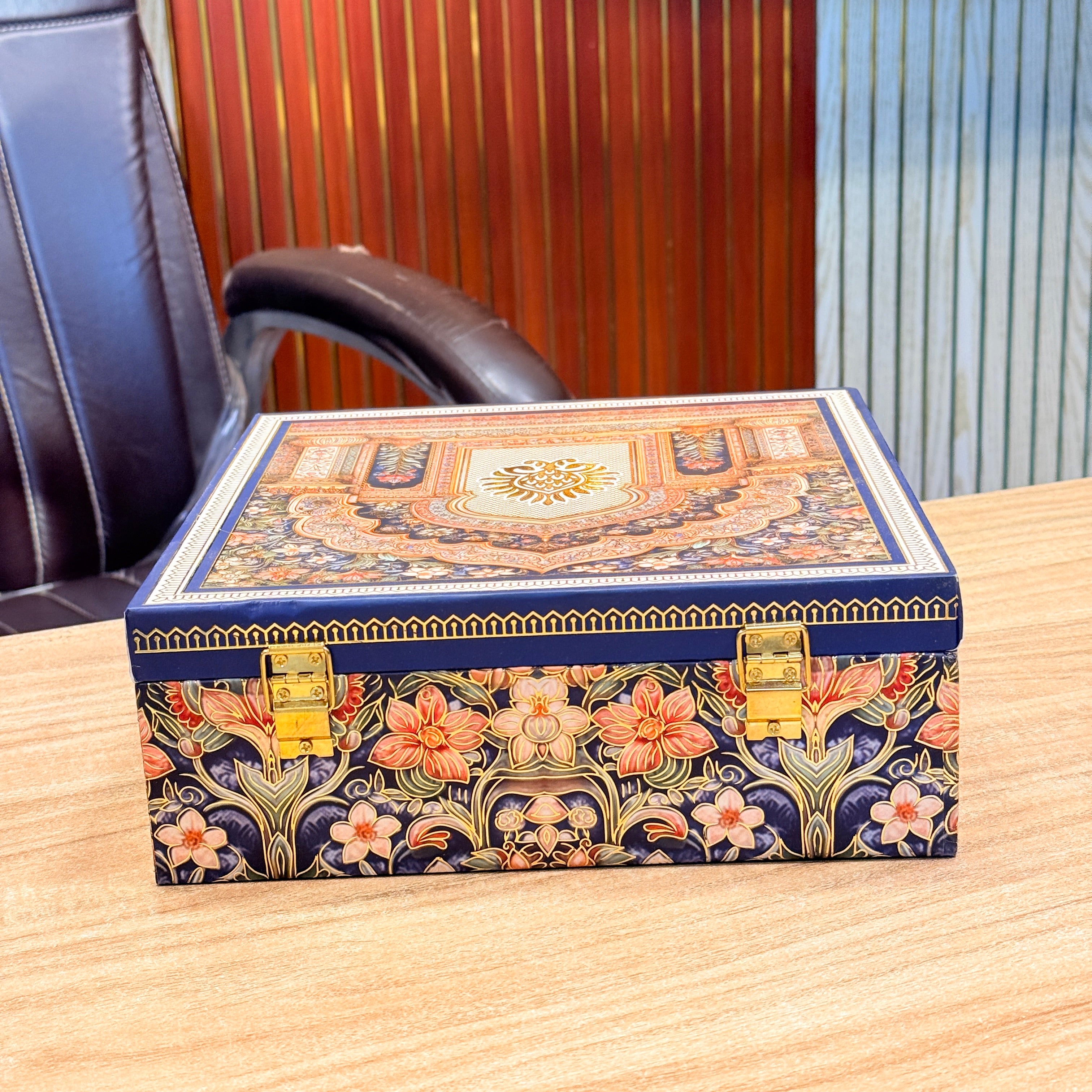 4 Jars Fort Gate Blue MGI Royal Heritage Palace Hamper MDF Box