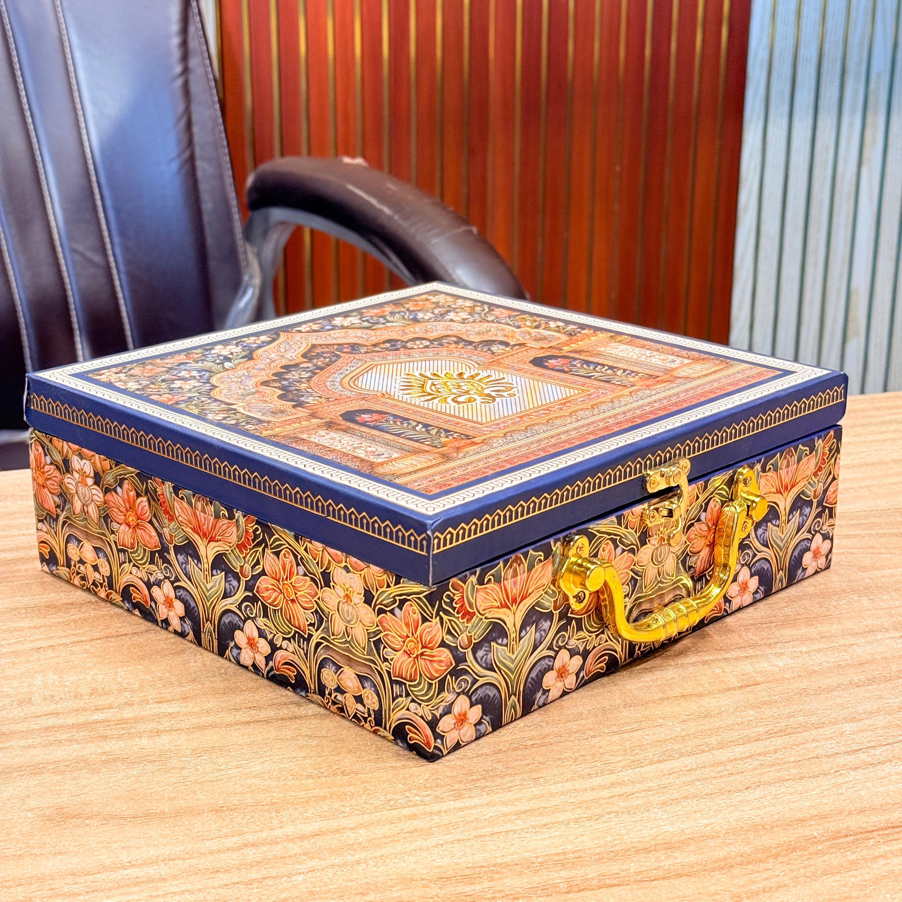 4 Jars Fort Gate Blue MGI Royal Heritage Palace Hamper MDF Box