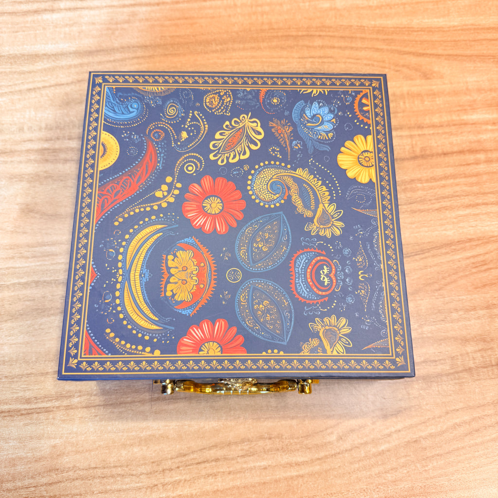 4 Jar Blue Print Luxury Hamper Box
