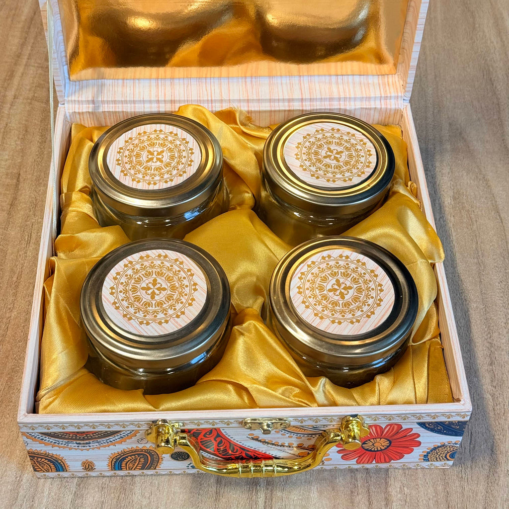 4 Jar Cream Print Luxury Hamper Box